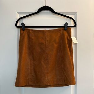 Free People Faux Suede Mini Skirt in Honey
